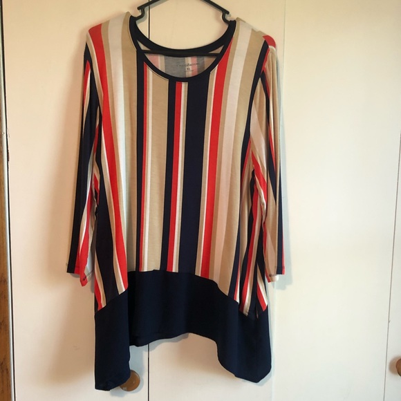 croft & barrow Tops - Striped Tunic Length Blouse Top